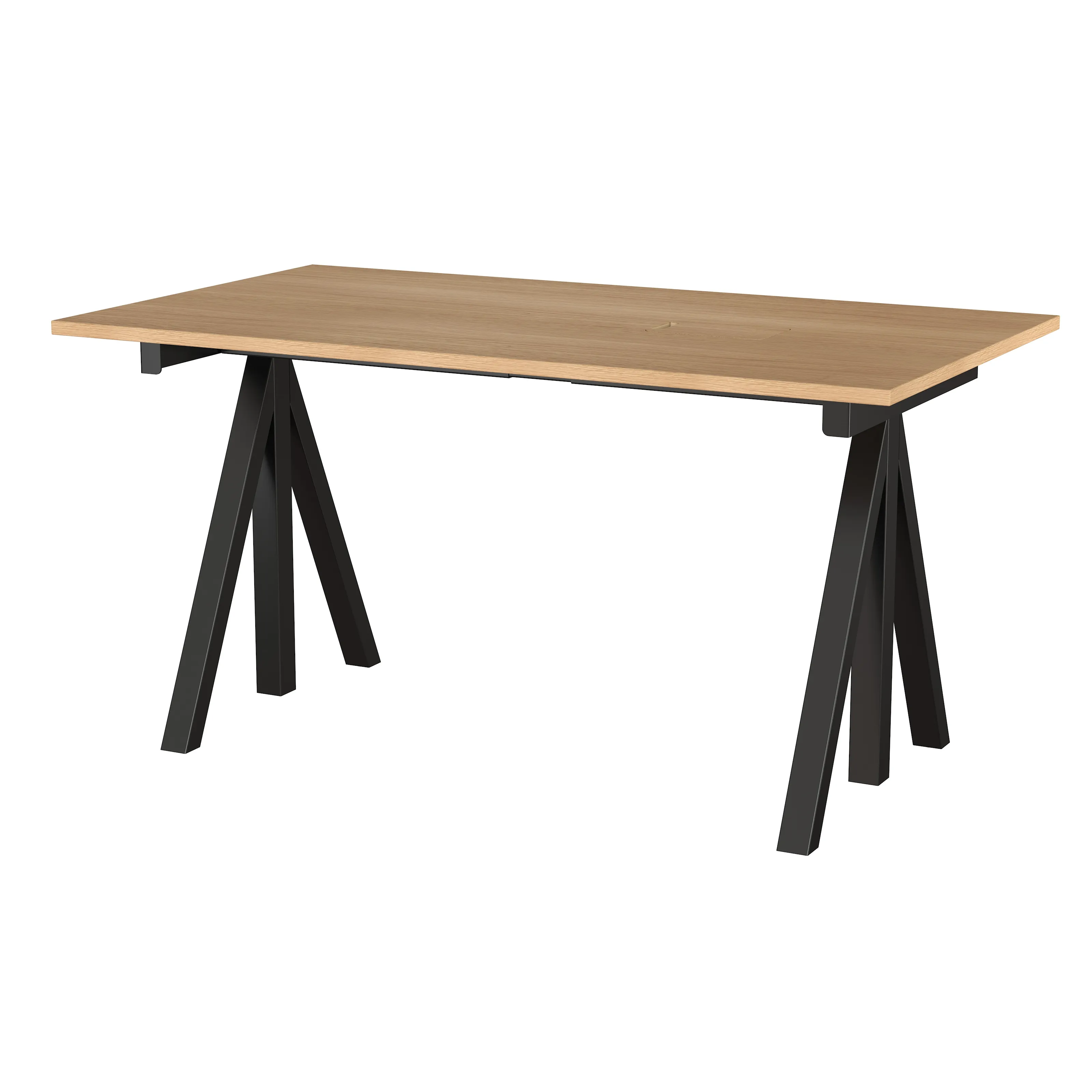 Arbeidsbord 140 x 78 Eik/svart – frittstående, arbeidsbord