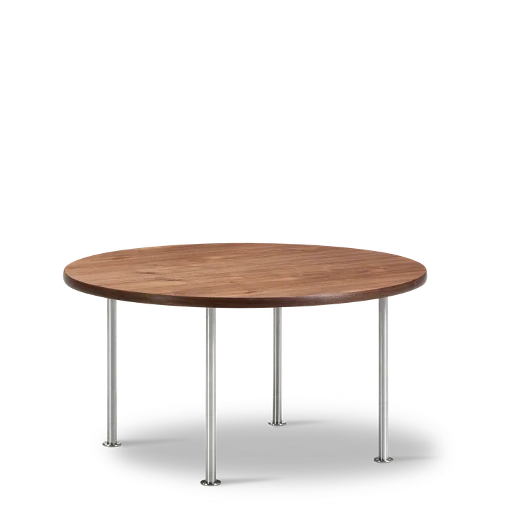 Wegner Ox Table Ø80 – Valnøtt olje Børstet rustfritt stål 41 cm