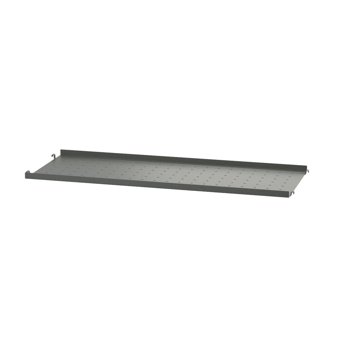 Metallhylle med lav kant 78x30x2 Mørk grå